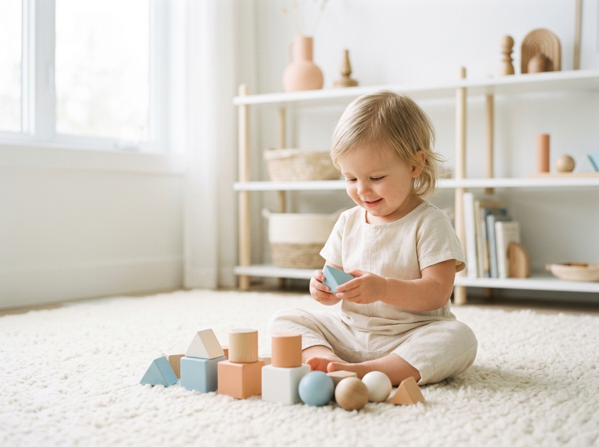 Soft, pastel shapes evoking the developing brain